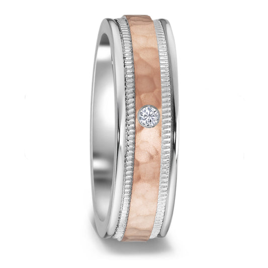 Wedding Ring Stainless steel Zirconia Rose IP coated