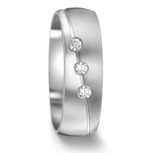 Wedding Ring Stainless steel Zirconia 3 Stones
