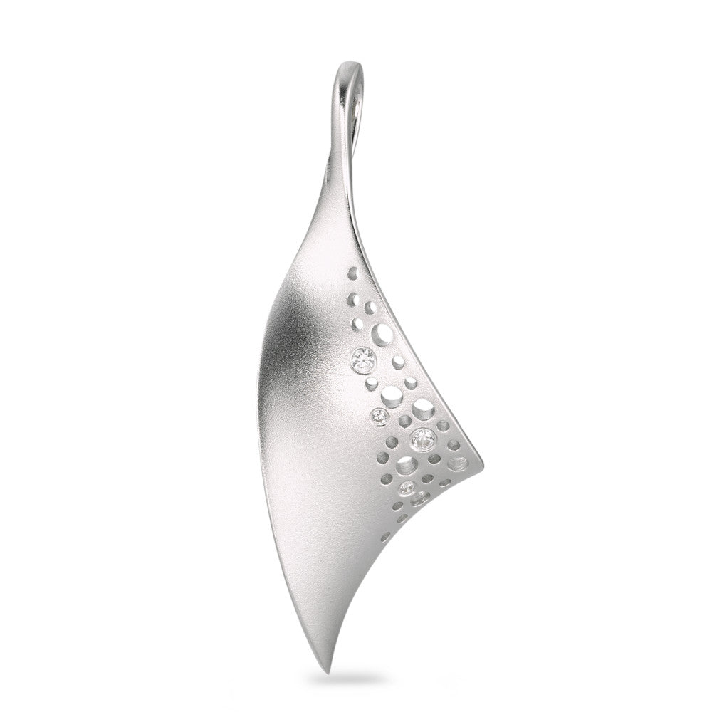 Pendant Silver Zirconia 3 Stones Rhodium plated