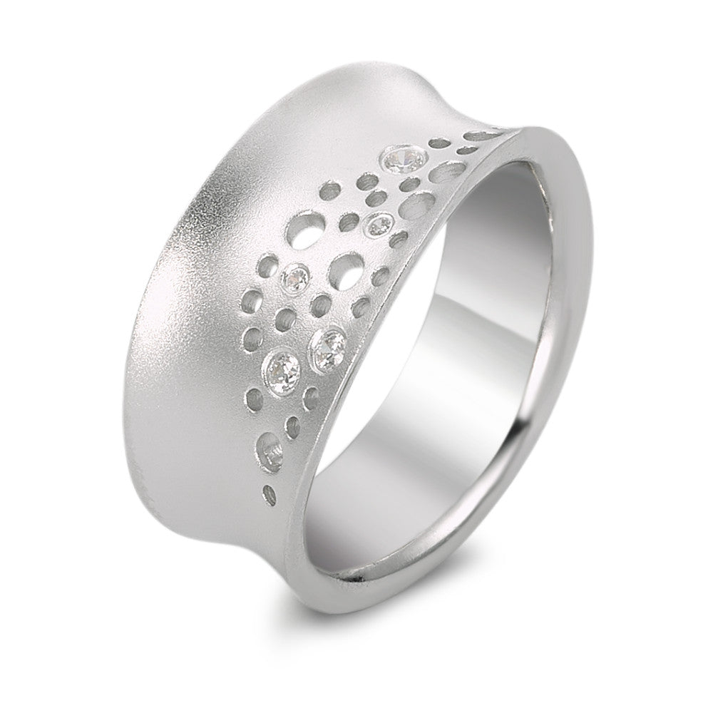 Ring Silver Zirconia 5 Stones Rhodium plated