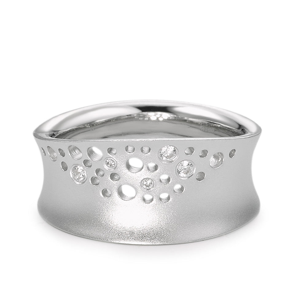 Ring Silver Zirconia 5 Stones Rhodium plated