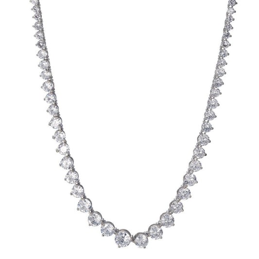 Necklace Silver Zirconia Rhodium plated 42 cm