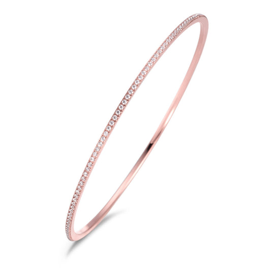 Bangle Stainless steel Zirconia Rose IP coated Ø65 mm