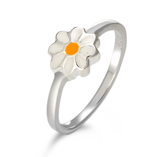 Ring Silver Lacquered Flower