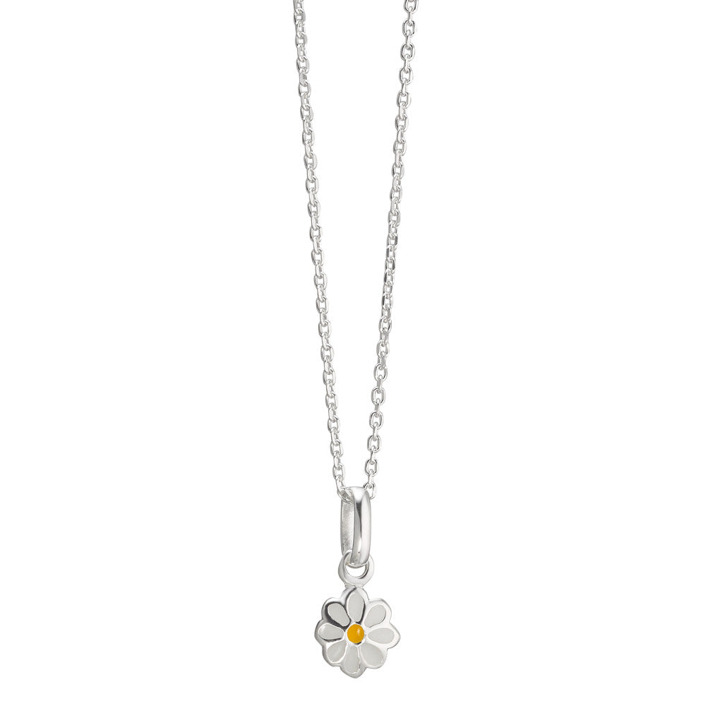 Necklace with pendant Silver Lacquered Flower 36-38 cm