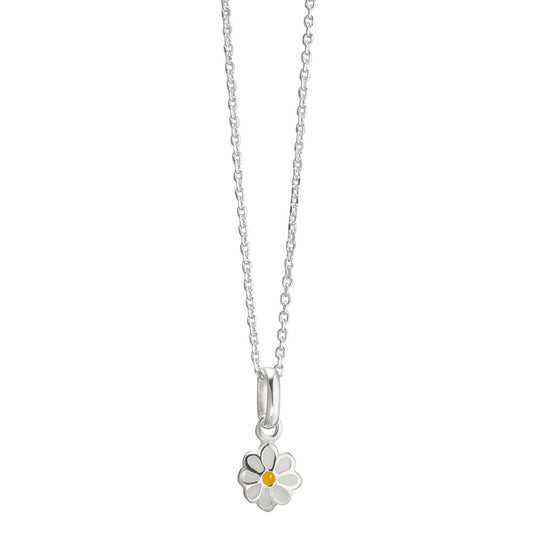 Chain necklace with pendant Silver Lacquered Flower 36-38 cm