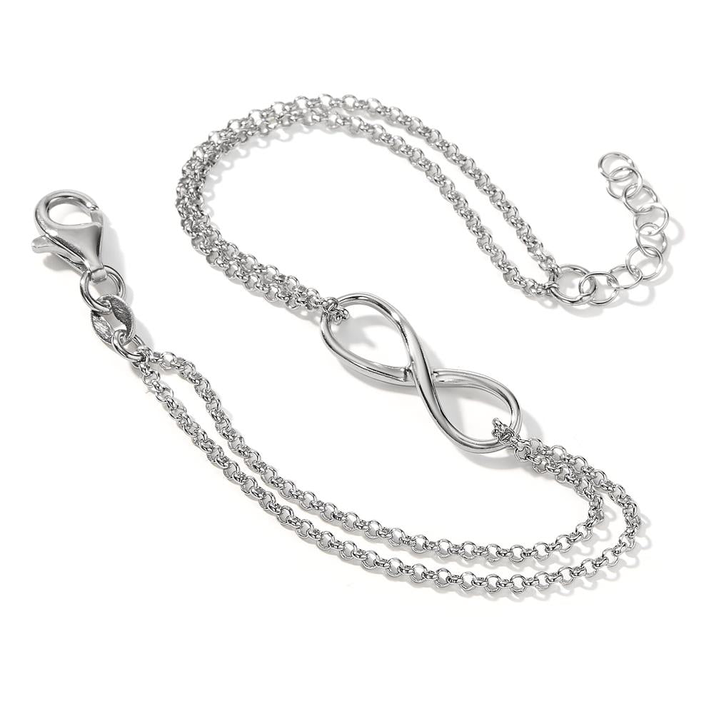 Bracelet Silver Rhodium plated Infinity 17-19 cm