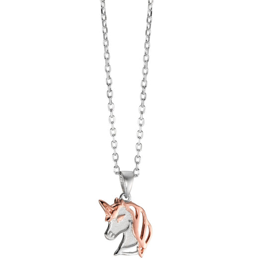 Chain necklace with pendant Silver Rose Gold plated Unicorn 36-40 cm