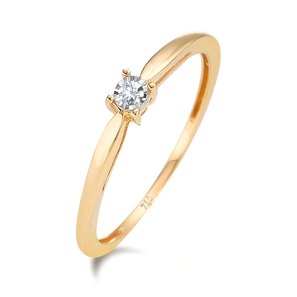 Solitaire ring 18k Yellow Gold Diamond 0.03 ct, w-pi2