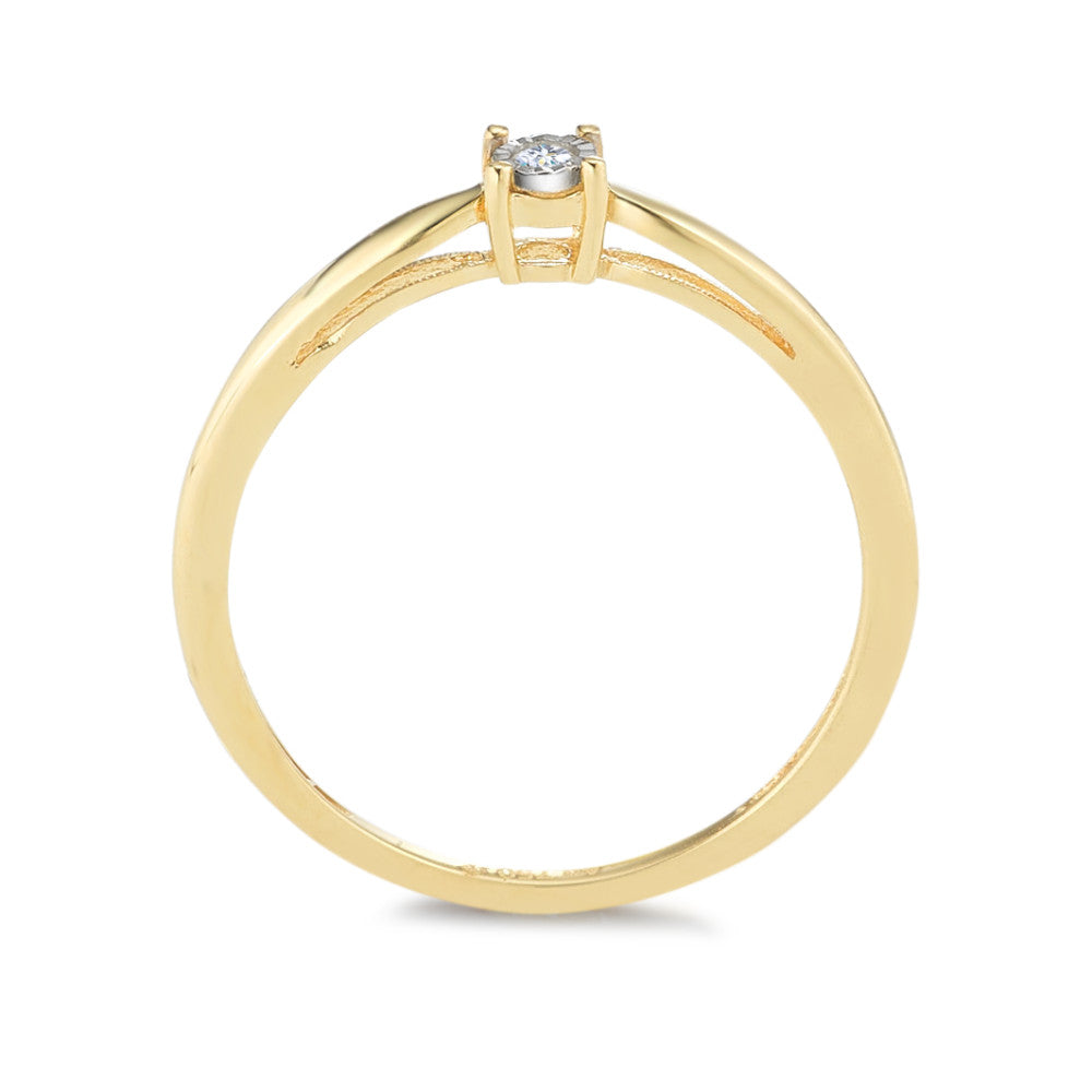 Solitaire ring 18k Yellow Gold Diamond 0.03 ct, w-pi2