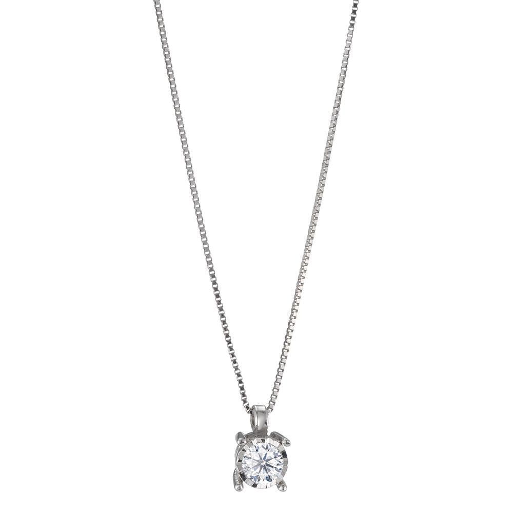 Necklace 18k White Gold Diamond 0.10 ct, w-pi2 42 cm