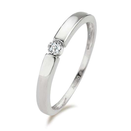 Solitaire ring 18k White Gold Diamond 0.04 ct, w-pi2