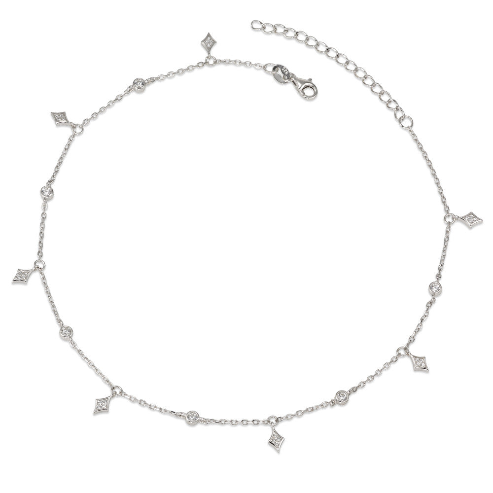 Necklace Silver Zirconia Rhodium plated 30-35 cm