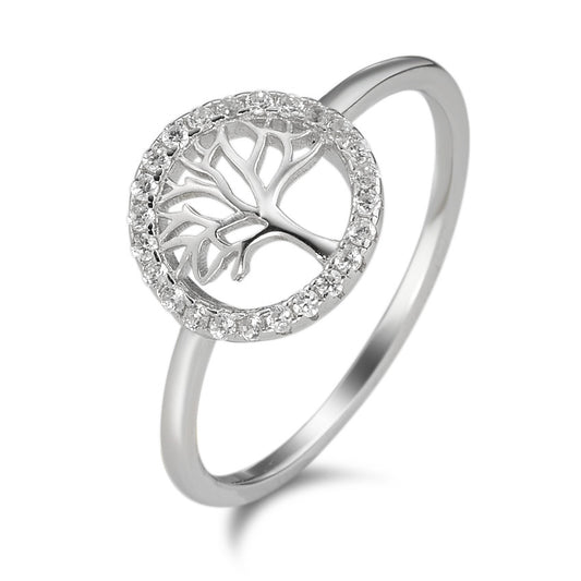 Ring Silver Zirconia Rhodium plated Tree Of Life Ø10 mm