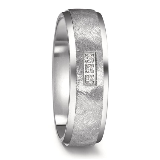 Wedding Ring Titanium Zirconia 3 Stones