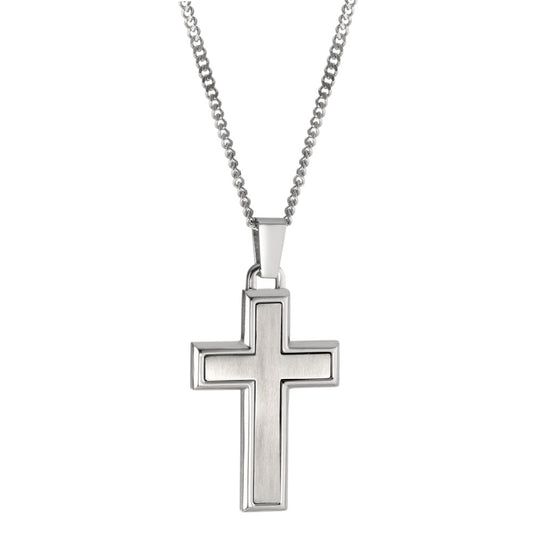 Chain necklace with pendant Stainless steel Cross 55 cm
