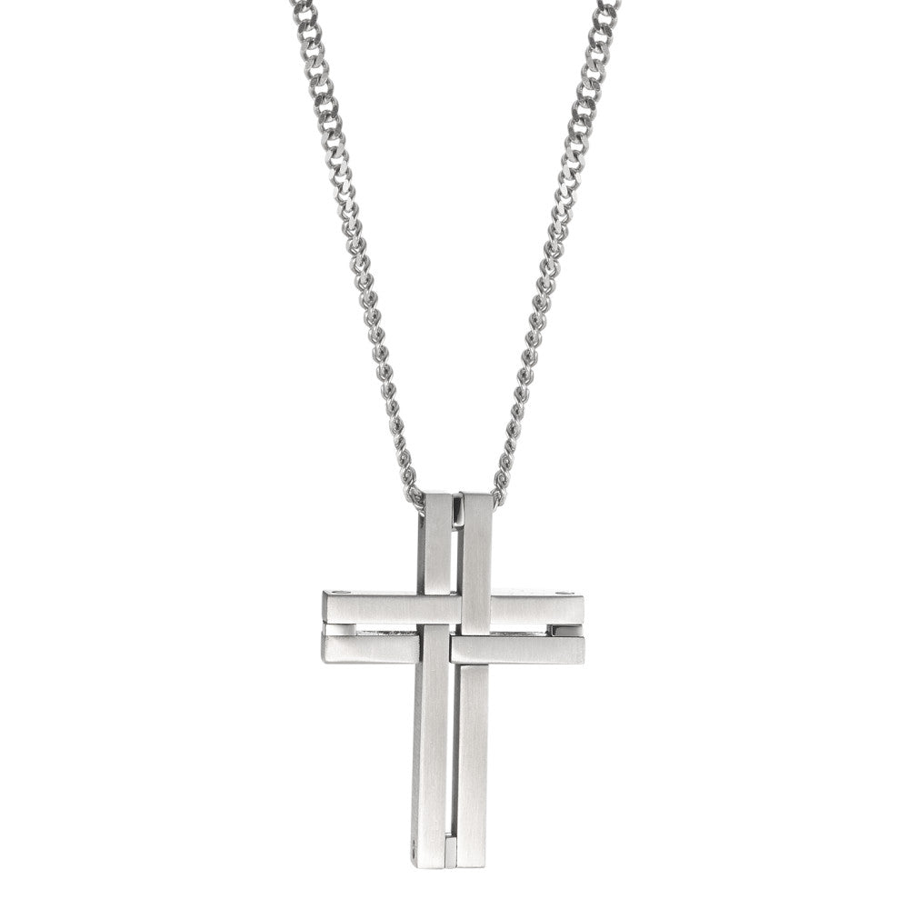 Necklace with pendant Stainless steel Cross 55 cm