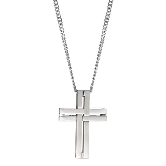 Chain necklace with pendant Stainless steel Cross 55 cm