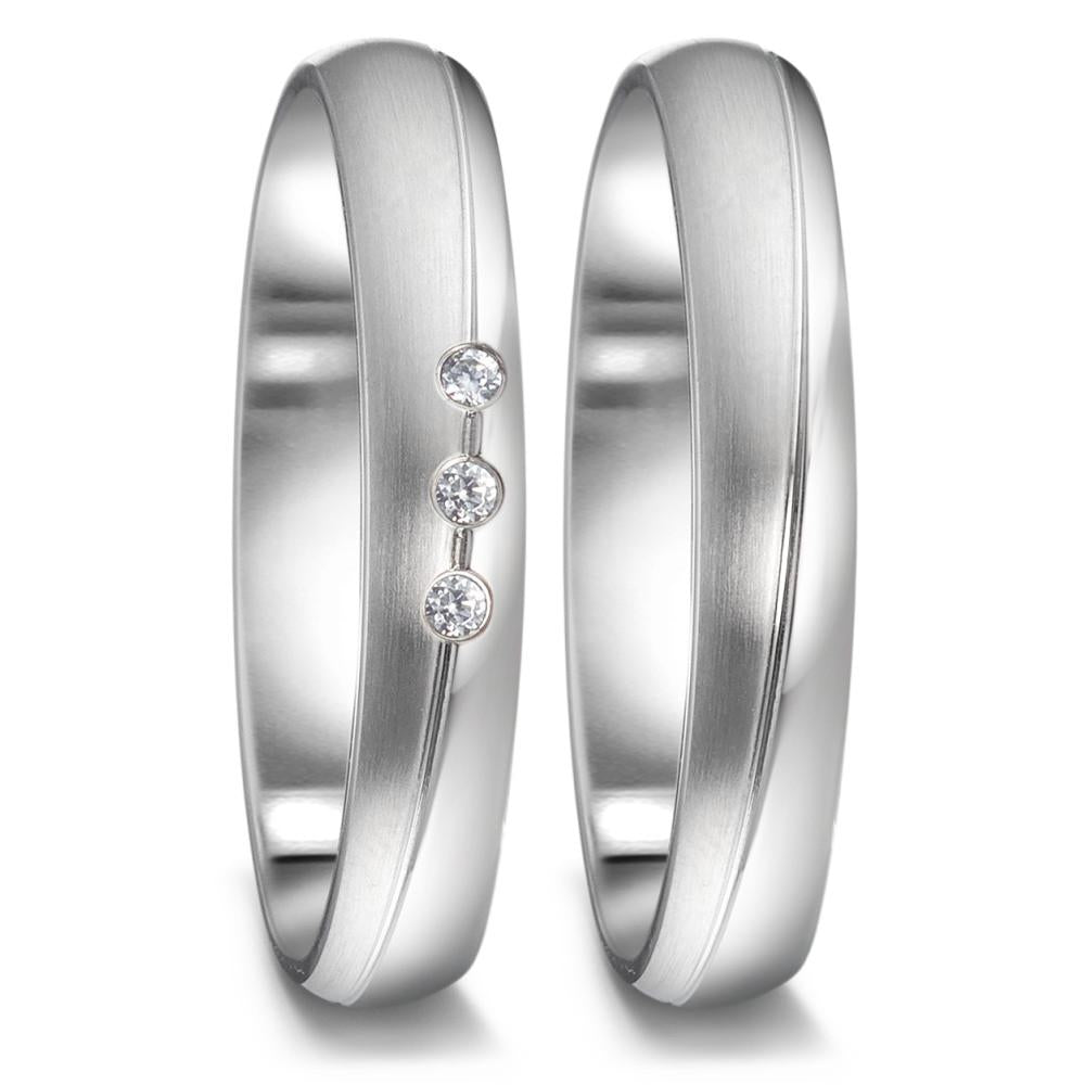 Wedding Ring Stainless steel Zirconia 3 Stones