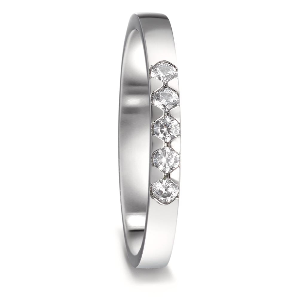 Stacking ring Stainless steel Zirconia 5 Stones