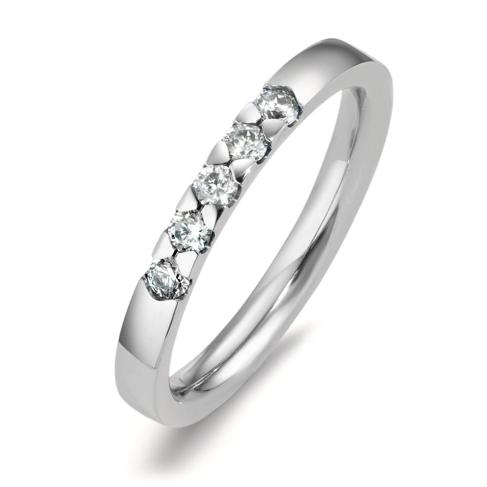 Stacking ring Stainless steel Zirconia 5 Stones