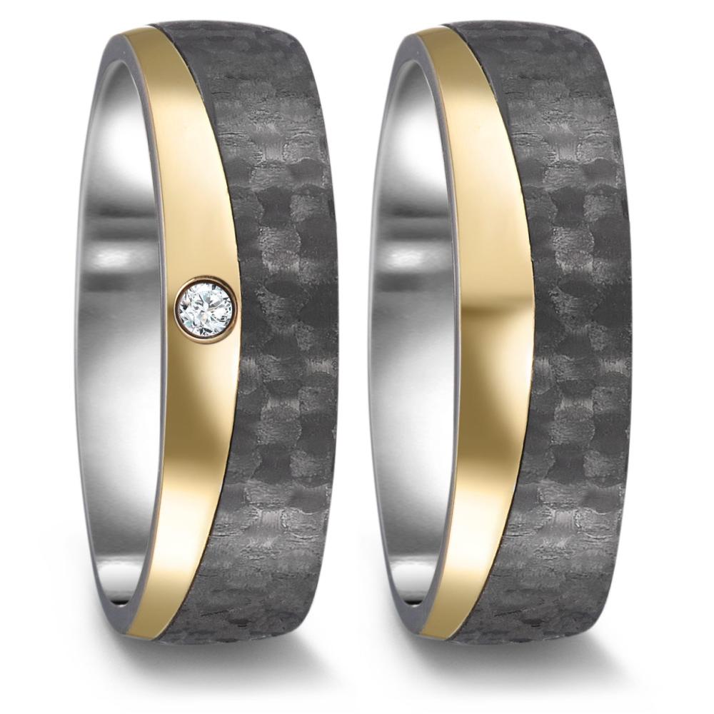 Wedding Ring Stainless steel, Carbon Yellow IP coated