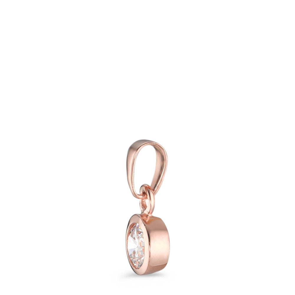 Pendant Silver Zirconia Rose Gold plated Ø6 mm