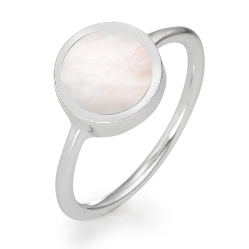 Ring Silver Mother of pearl Ø10 mm