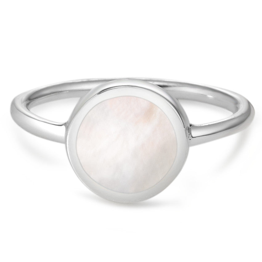 Ring Silver Mother of pearl Ø10 mm