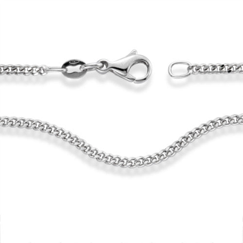 Curb-Necklace 18k White Gold 38 cm