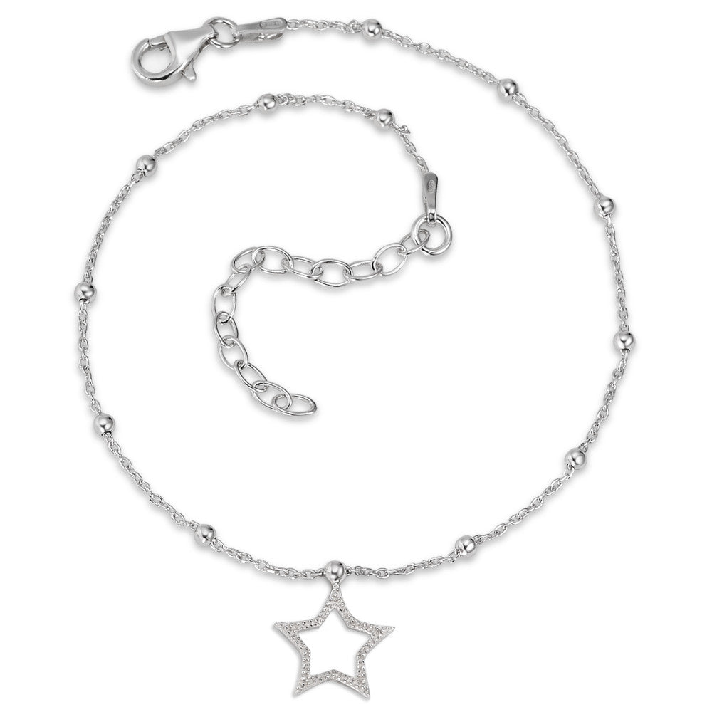 Anklet Silver Rhodium plated 22-26 cm