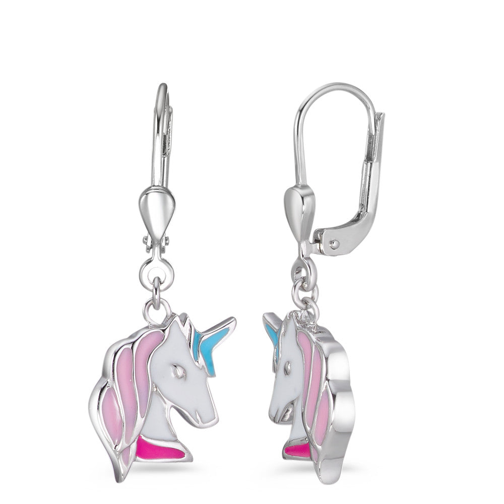 Drop Earrings Silver Lacquered Unicorn