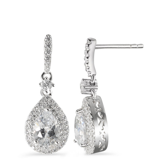 Drop Earrings Silver Zirconia Rhodium plated