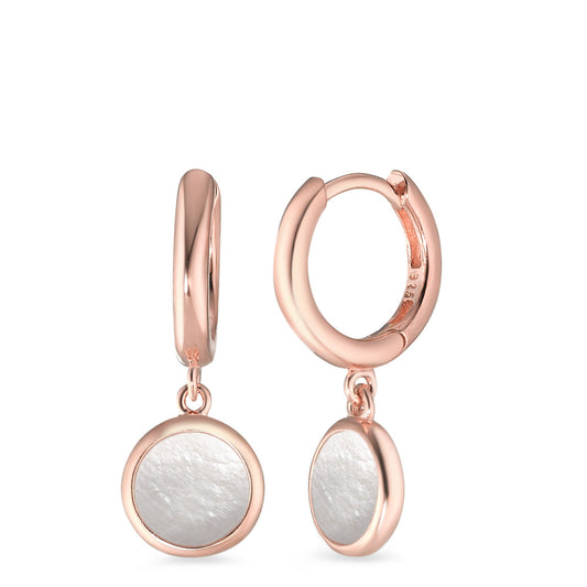 Hinged hoop Silver Rose Gold plated Mother of pearl