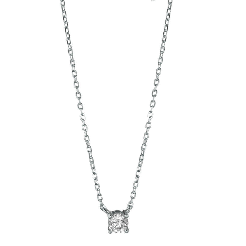 Necklace Silver Zirconia Rhodium plated 39-44 cm Ø5 mm