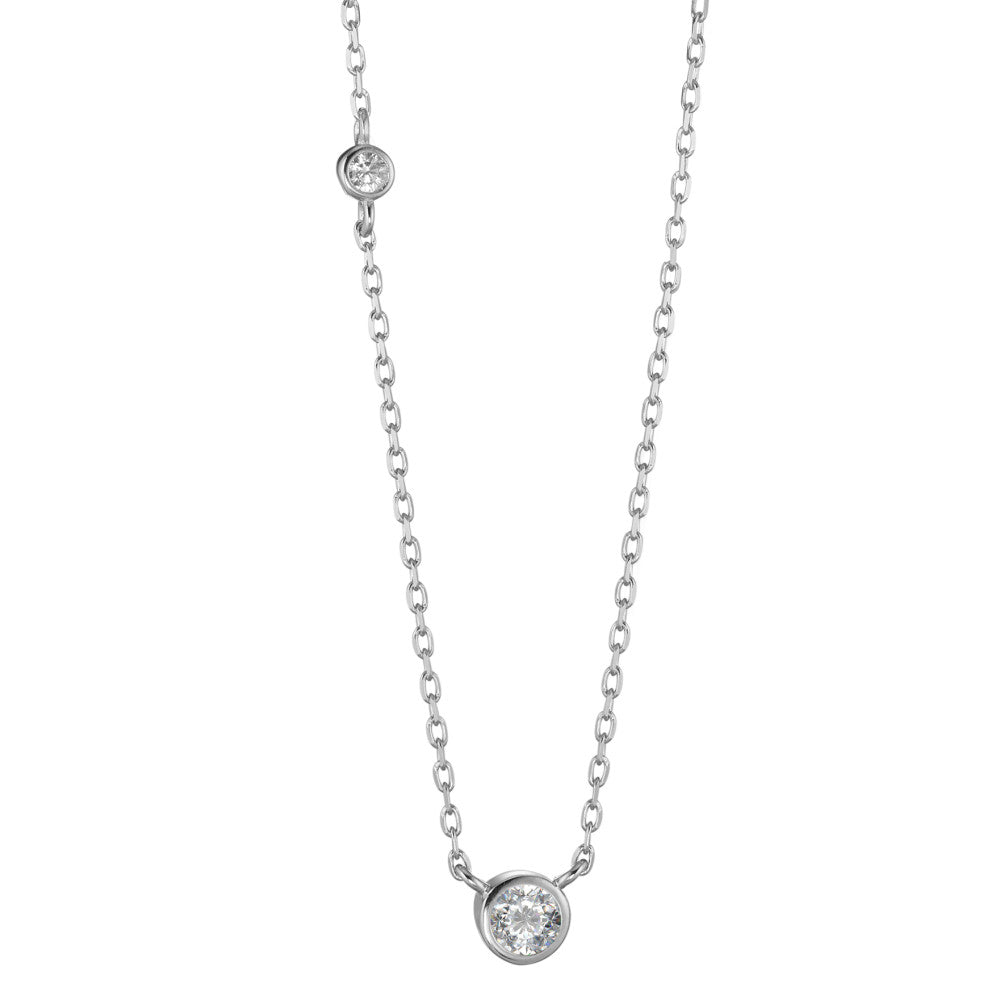 Necklace Silver Zirconia Rhodium plated 40-45 cm