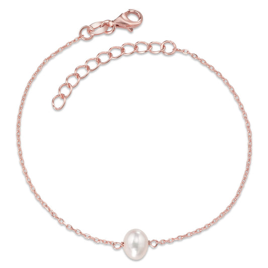 Bracelet Silver Rose Gold plated Freshwater pearl 16-19 cm