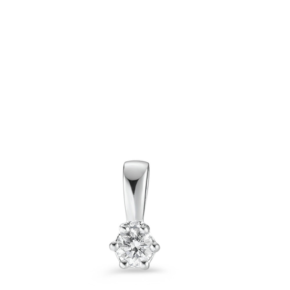 Pendant 18k White Gold Diamond White, 0.10 ct, brilliant, w-si Ø4 mm