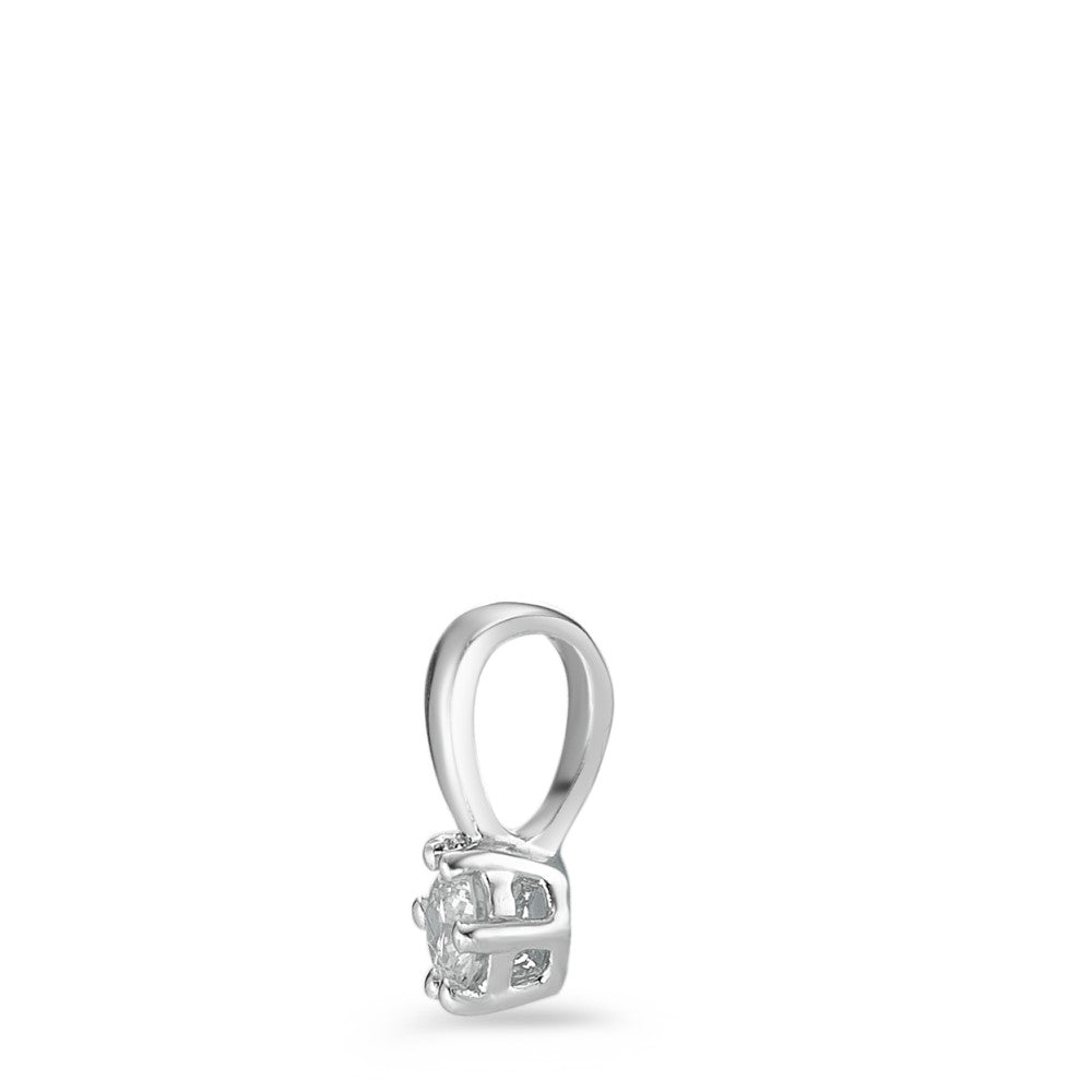 Pendant 18k White Gold Diamond White, 0.10 ct, brilliant, w-si Ø4 mm