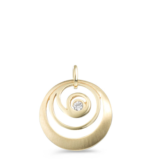 Pendant 9k Yellow Gold Zirconia Ø15 mm