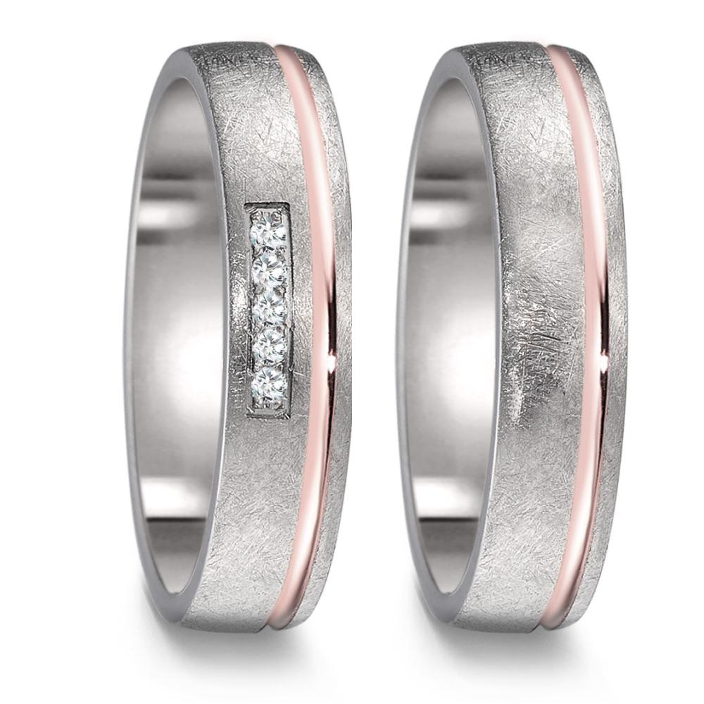 Wedding Ring Titanium, 18k Red Gold