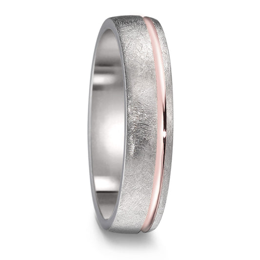 Wedding Ring Titanium, 18k Red Gold