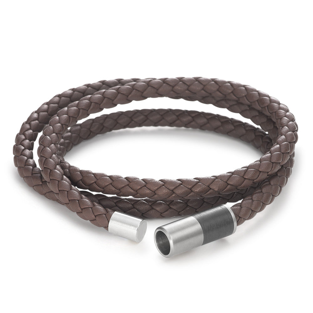 Bracelet Leather, Titanium, Carbon 21 cm Ø6 mm