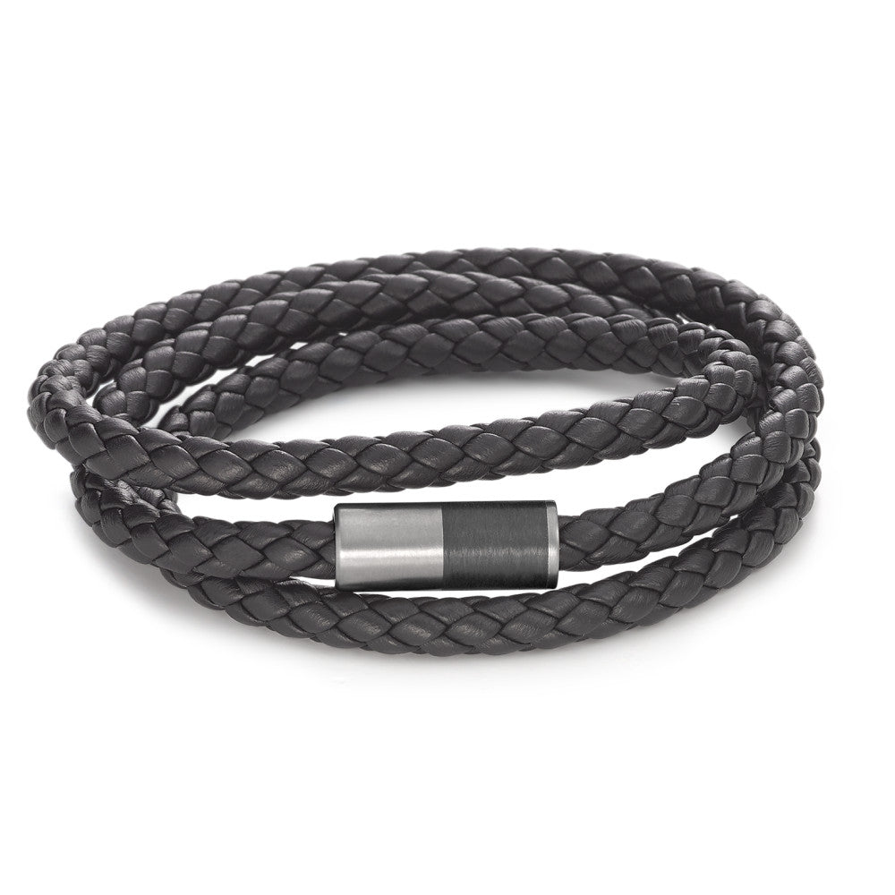 Bracelet Leather, Titanium, Carbon 23 cm Ø6 mm