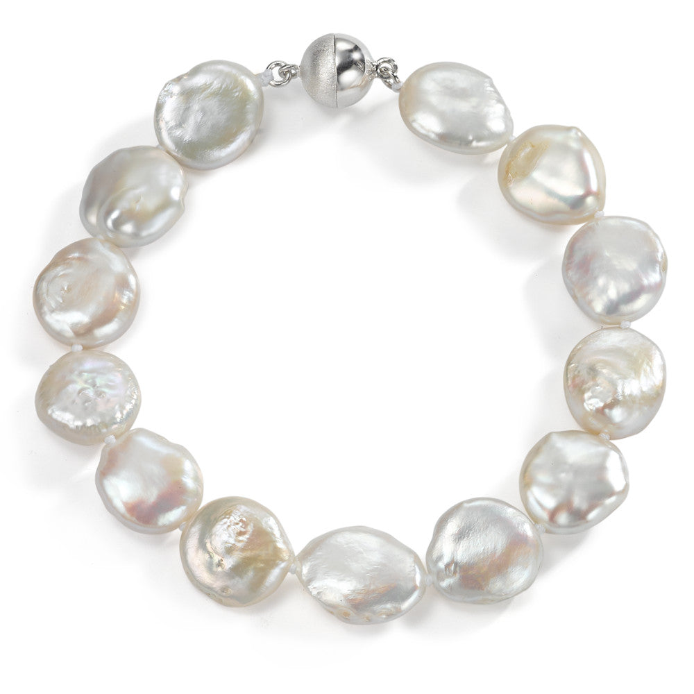 Bracelet Silver Rhodium plated Freshwater pearl 20.5 cm