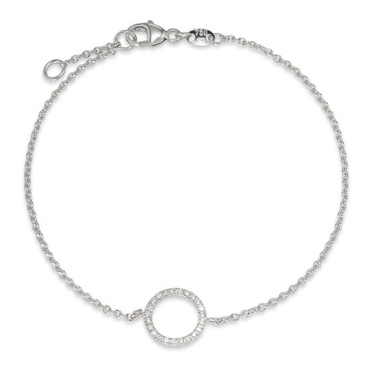 Bracelet 18k White Gold Diamond 0.115 ct, 23 Stones, w-si 17-18 cm Ø10 mm