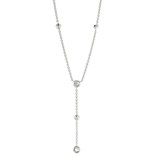 Necklace 18k White Gold Diamond 0.06 ct, 2 Stones, w-si 42 cm