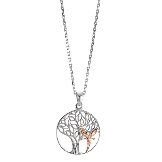 Chain necklace with pendant Silver Rose Bicolor Tree Of Life 40-42 cm