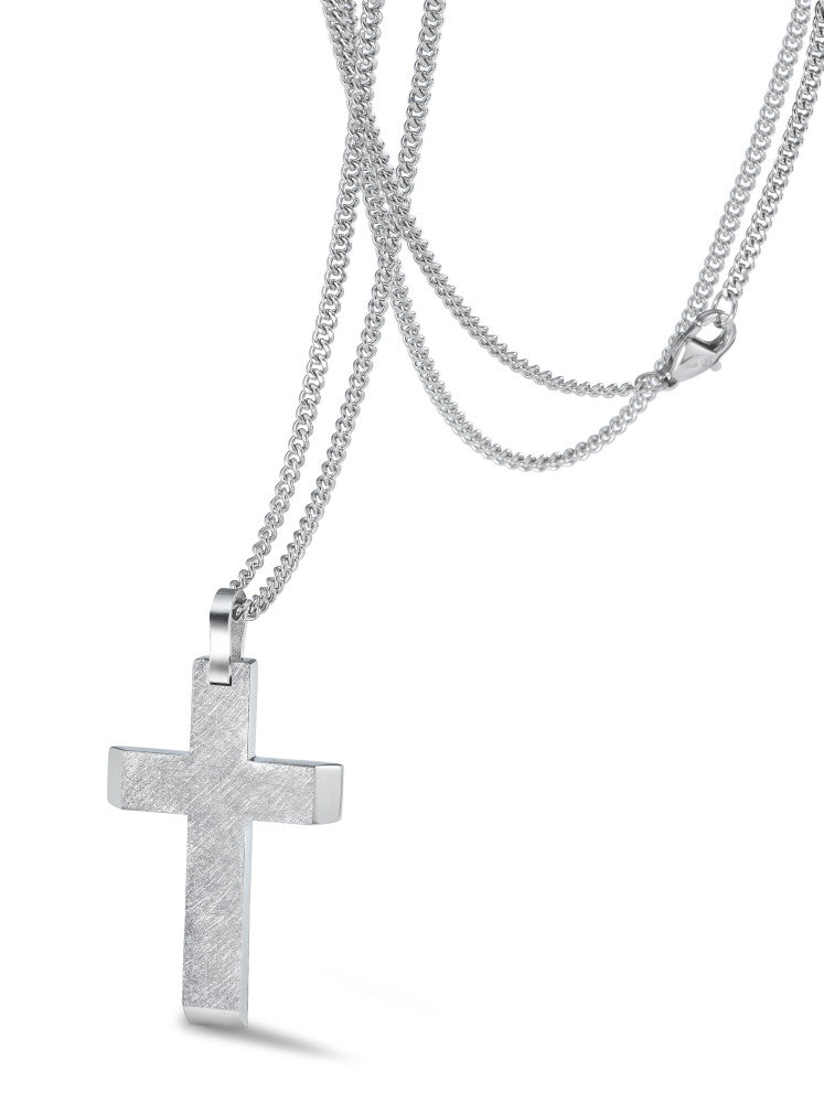 Necklace with pendant Stainless steel Cross 50 cm