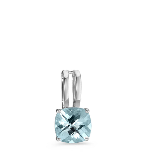 Pendant 9k White Gold Topaz Blue